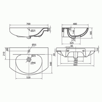 Умывальник Kolo Runa 70