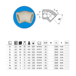 Колено PPR ASG 45° 110мм 1416178523