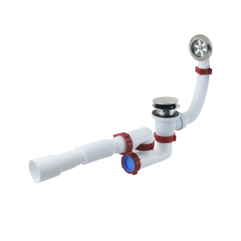 Сифон для ванни PLM з переливом та гофр 40x40/50 PM 40 SF 30 12