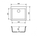 Мойка для кухни VENTA Stone 560х500х200 VS502002
