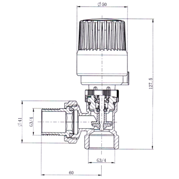 Кран радіаторний термостатичний Raftec 3/4 'TKRU02
