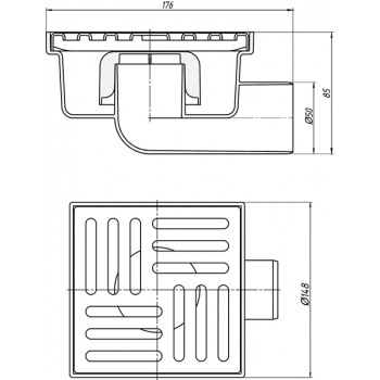 Трап зливний Ani Plast ТА 5112