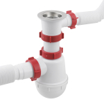 Сифон для миття PLM 1 1/2'x40 з різьбовим випуском 40x40/50 та гнучким переливом PM 40 SF 20 04