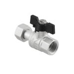 Кран прямой с накидной гайкой Raftec BLACK DN15 1/2' бабочка