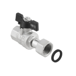 Кран прямой с накидной гайкой Raftec BLACK DN15 1/2' бабочка