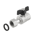 Кран прямой с накидной гайкой Raftec BLACK DN15 1/2' бабочка