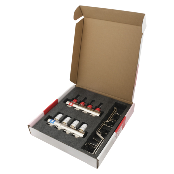 Колектор PLM 1'x3/4' 4 виходи з термоклапанами та витратомірами PBMF104