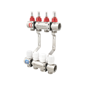 Колектор PLM 1'x3/4' 4 виходи з термоклапанами та витратомірами PBMF104