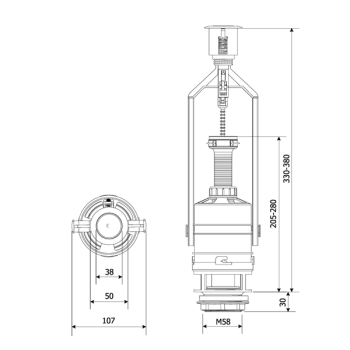 Зливний механізм KK Pol STOP BIS ZSВ/211
