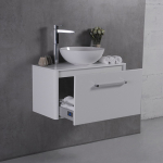 Тумба навісна Fancy Marble Fiji 80 з умивальником Mona 420  і стільницею