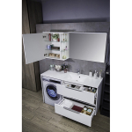 Тумба навісна Fancy Marble Vivara 1500L з умивальником Lauretta 1500