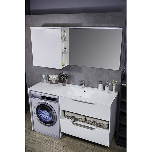 Тумба навісна Fancy Marble Vivara 1500L з умивальником Lauretta 1500