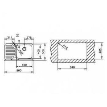 Мийка для кухні TEKA CLASSIC MAX 1B 1D RHD 860x500 Нержавійка