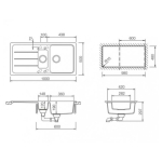 Мийка для кухні TEKA SIMPLA 60 B L-TG 1000x500 Карбон