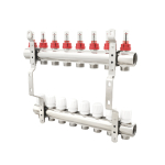 Коллектор PLM 1'x3/4' 8 выходов с термоклапанами и расходомерами PBMF108