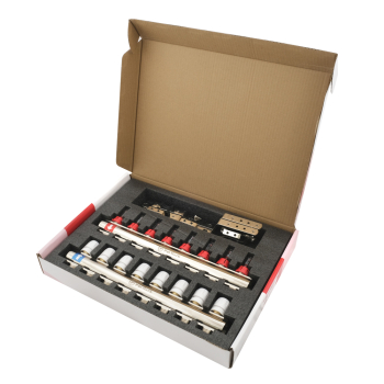 Колектор PLM 1'x3/4' 8 виходів з термоклапанами та витратомірами PBMF108