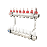 Коллектор PLM 1'x3/4' 8 выходов с термоклапанами и расходомерами PBMF108