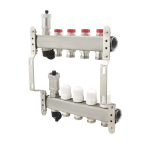 Коллектор PLM 1'x3/4' 4 выхода с воздухоотводчиком с термоклапанами без евроконусов