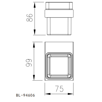 Стакан настінний VENTA матовое скло V130B чорний