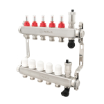 Колектор PLM 1'x3/4' 5 виходів з повітровідвідником з витратомірами без євроконусів