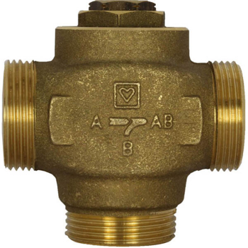 Триходовий клапан Herz 1' для зворотної лінії котла (61С) 1776603 (11/4' різьблення на корпусі)