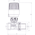 Кран радіаторний термостатичний Raftec 3/4 'TKRP02
