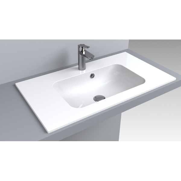 Умывальник Miraggio DELLA 800 белый глянец врезной + перелив