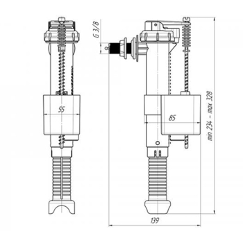 Впускний механізм Ani Plast WC 50 30 3/8'