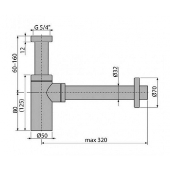 Сифон для умивальника Alcaplast A400ANTIC