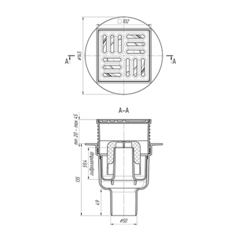 Трап зливний Ani Plast ТА 5702
