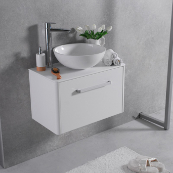 Тумба навісна Fancy Marble Fiji 700 з умивальником Mona 420  і стільницею