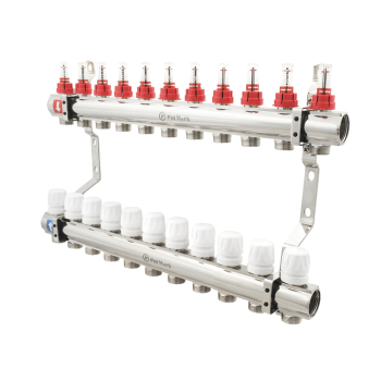 Колектор PLM 1'x3/4' 11 виходів з термоклапанами та витратомірами PBMF111