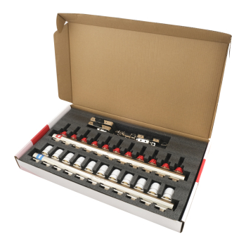 Колектор PLM 1'x3/4' 11 виходів з термоклапанами та витратомірами PBMF111