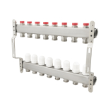 Коллектор PLM 1'x3/4' 8 выходов с термоклапанами без евроконусов