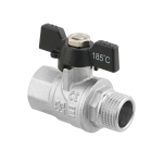 Кран кульовий Raftec BLACK PN50 ВЗ 1/2' метелик DRB11
