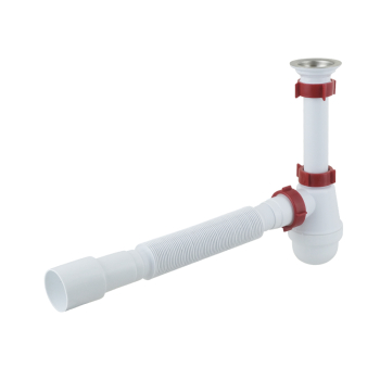 Сифон для умивальника PLM 1 1/4'x40 з різьбовим випуском 40x40/50 PM 40 SF 10 03