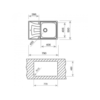 Мийка для кухні TEKA UNIVERSO MAX 79 1B 1D 790x500 Нержавійка