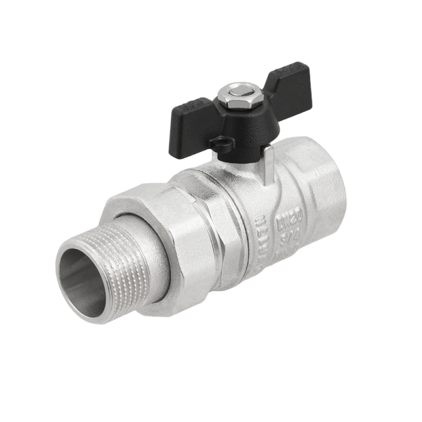 Кран шаровый с американкой Raftec BLACK PN40 ВН 3/4' бабочка