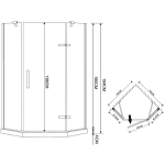 Душова кабіна Eger Stefani 205x90 599-535