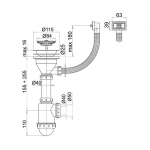 Сифон для мийки Alcaplast A447