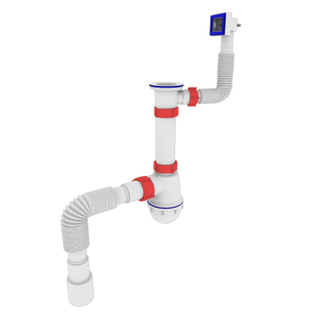 Сифон для мийки PLM 1 1/2'x40 з різьбовим вупуском/з гофоротрубою 40x40/50 PM 40 SF 20 09