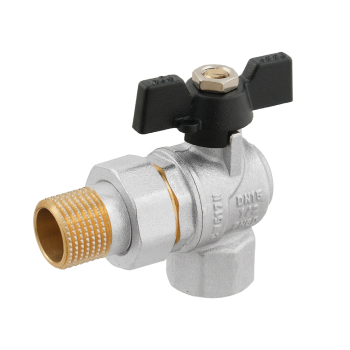 Кран кульовий з американкою кутовий Raftec BLACK PN50 ВЗ 1/2' метелик DRBS1-U