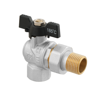 Кран кульовий з американкою кутовий Raftec BLACK PN50 ВЗ 1/2' метелик DRBS1-U
