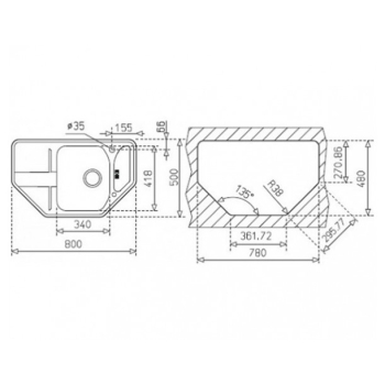 Мийка для кухні TEKA STENA 45 E 800x500 Нержавійка