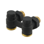 Термокомплект нижнього підключення кутовий з термоголовкою Raftec BLACK DAHU11-B