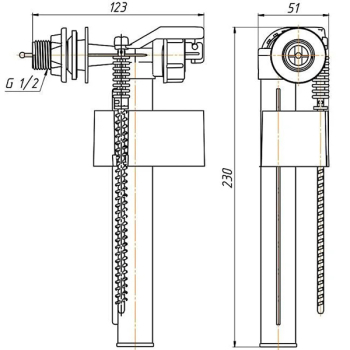 Впускний механізм Ani Plast WC 50 50 1/2'