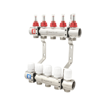 Колектор PLM 1'x3/4' 5 виходів з термоклапанами та витратомірами PBMF105