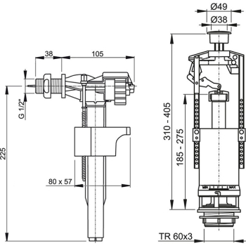 Зливний комплект Alcaplast SA2000 1/2'CHROM