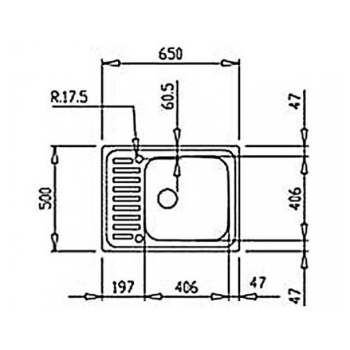 Мийка для кухні TEKA CLASSIC 1B 650x500 Нержавійка