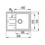 Мийка для кухні TEKA STONE 45 B-TG 1B 1D 650x510 Чорний металік